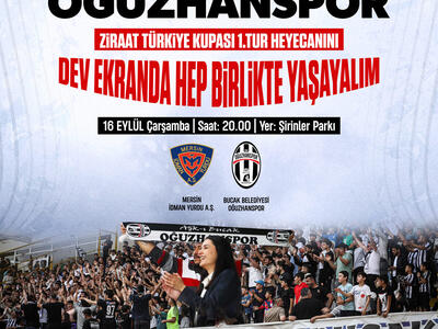 Oğuzhanspor’umuzun Ziraat Türkiye Kupası 1. Turunda Mersin İdman Yurdu ile oynayacağı dev maçı bu akşam Şirinler Parkı’nda hep birlikte izliyoruz.